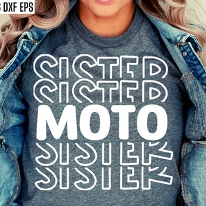 Moto Sœur Svg | Dirt Bike Sis Pngs | Citations de vélo tout terrain | Fichiers coupés Dirt Biker | T-shirt de course de motocross | T-shirt Moto-X | Randonnée en sentier
