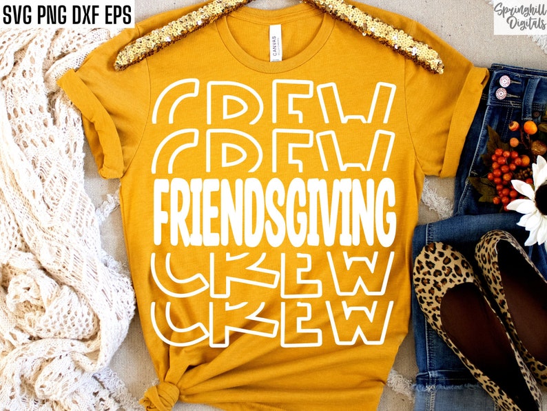Friendsgiving Crew Svg, Thanksgiving Svgs, Matching Friends T-shirt Designs, Friendsgiving Cut Files, Best Friends Thanksgiving Tshirt Pngs image 2