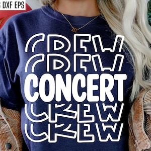Concert Crew Svg, Designs de camisetas correspondentes, Concert Goer Pngs, Concert Worker, Set Up Crew, Cleanup Crew, Band Cut Files, Músico, Música Png
