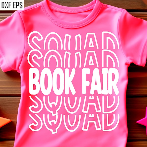 Book Fair Squad Svg | School Book Fair Pngs | Fundraiser Tshirt Designs | Elementary T-shirt Cut Files | Librarian Shirt Svgs | Cricut Png