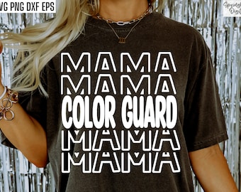 Mamá de la Guardia de Color / Svgs de Banda de Marcha / Mamá de la Banda Png / Diseños de Camisetas de la Guardia de Color / Archivos de Corte de Banda de Secundaria / Citas de Camisetas de Familia de Banda