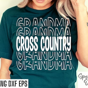 Cross Country Grandma Svgs / Track G-ma Svgs / Archivos de corte de temporada deportiva / Cita de carrera / Diseños de camisetas / Pista de la escuela secundaria / Pngs universitarios
