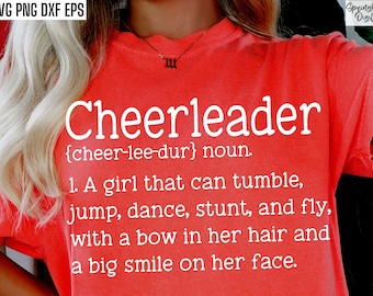 Cheerleader Definition | Cheer Shirt Svg | Cheerleading Pngs | Cheer Tshirt Designs | Girls Cheer Quotes | Competition Cut Files | Varsity