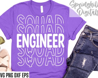 Engineer Squad Svgs | Koszulka inżynierska | Mechanik Svgs | Koszulka inżyniera elektryka | Inżynier przyszłości | Szkoła inżynierska Png