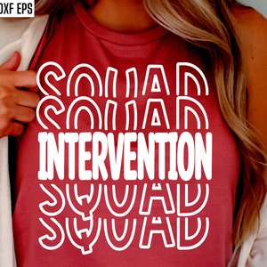 Escuadrón de Intervención Svg, Lectura de Intervención Pngs, Educación Primaria, Diseños de Camisetas de Maestros, Enseñanza de Archivos Cortados, Parapro Svgs, Enseñar