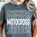 Motocross Sister Heart Ladies' Game V-Neck T-Shirt