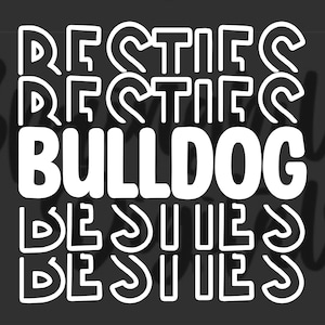 Bulldog Besties Svg, Bulldog mascotte Svgs, beste vriend T-shirt Png, voetbal Tshirt ontwerp, Bulldog voetbal, Cheer Cut-bestanden, terug naar school