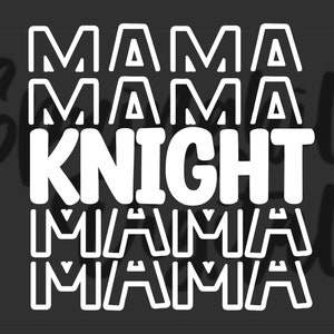 Knight Mama Svg, Varsity Football Svg, Cheer Squad, Knight Cut File, Mascote do Ensino Médio, Design de Camiseta de Equipe, Knight Junior High, Mãe Vetor