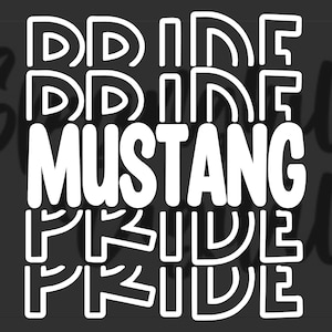 Mustang Pride Svg, Svg football universitaire, Cheer Squad, Fichier de coupe Mustang, Mascotte de lycée, Conception de t-shirt d'équipe, Premier cycle du secondaire, Svg vectoriel de maman