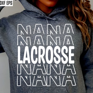 Lacrosse grand-mère Svg | Crosse grand-mère png | Crosse au secondaire | Svgs maman gardien de but | Fichiers de coupe milieu de terrain | de Lacrosse à capuche | T-shirt