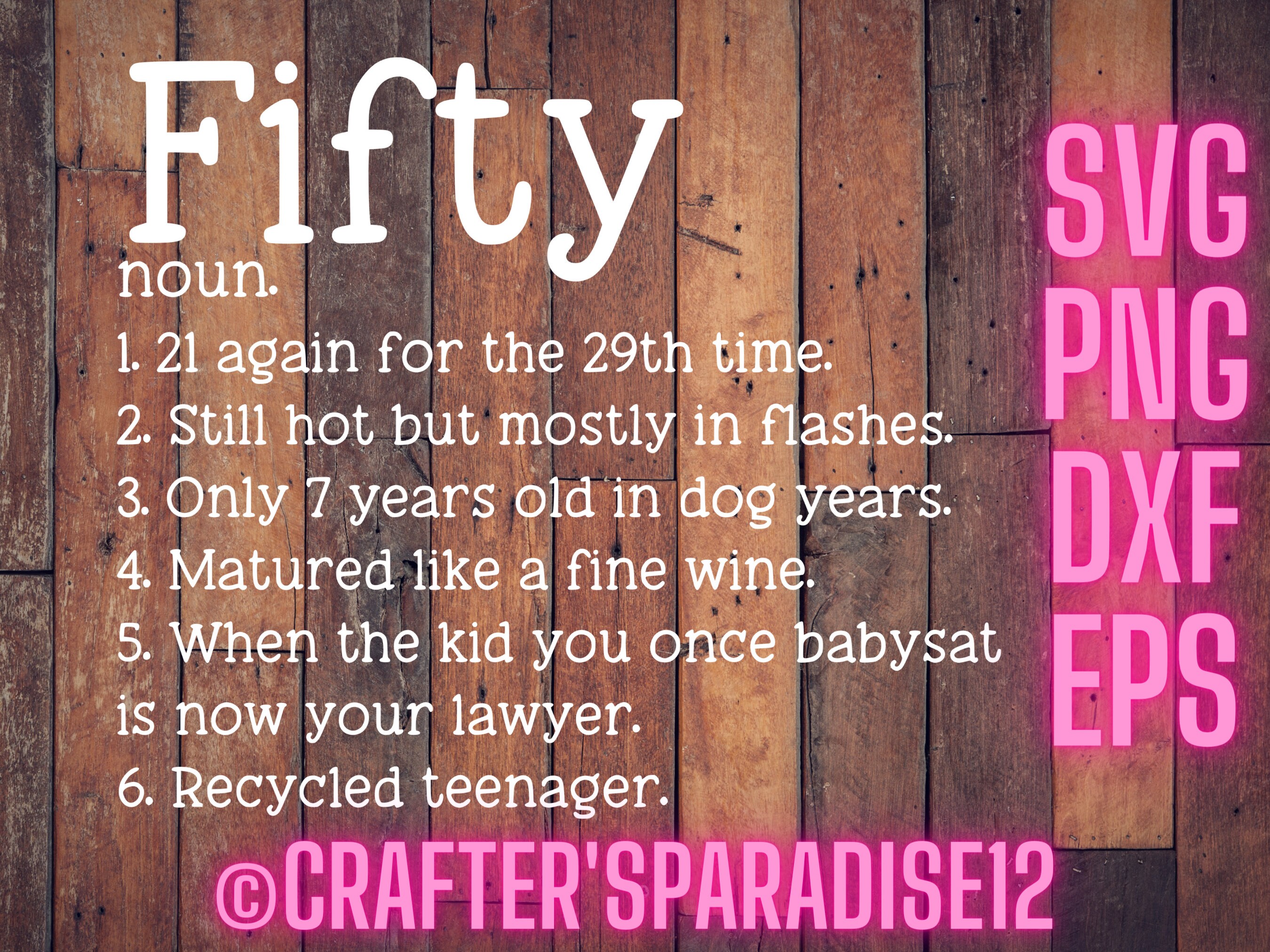 50th Birthday Svgs Fiftieth Birthday Svgs Fifty Definition | Etsy