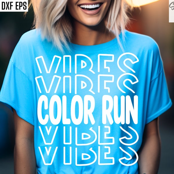 Color Run Vibes Svg, Fun Run T-shirt Designs, School Fundraiser Svg, Volunteer Cut Files, Color Run Tshirt, Running Race Png, Matching Shirt