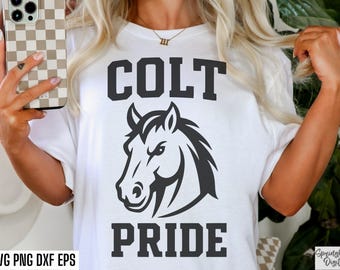 Colt Pride png, Svg mascotte Colt, football universitaire, Svg jour match, sport du lycée, fichier coupé maman Colt, conception de tshirt Colts, Cheer Squad