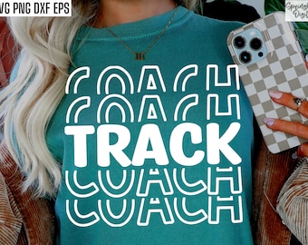 Entrenador de pista / Svgs de pista y campo / Pngs de cross country / Diseños de camisetas de pista / Svgs de entrenamiento / Camiseta de entrenador principal Pngs / Asistente Svg