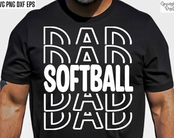 Papa softball | Svgs de chemise de softball | Famille Softball PNG | Team Tshirt Couper des fichiers | Designs de joueur de softball | Sweat à capuche softball SVG | Jeu png