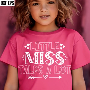 Kleines Fräulein spricht viel SVG | Kleines Mädchen | Kinder Zitat Schnittdatei | Mädchen Tshirt SVG | Kleinkind T-Shirt | Baby Mädchen geschnitten Datei | Freche Cliparts
