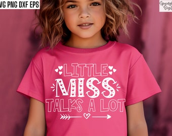 Pequeña Señorita Habla Mucho Svg / Niña Pequeña Svg / Archivo de Cita para Niños / Camiseta de Niña Svg / Camiseta para Niño Pequeño Svg / Niña Bebé Svg / Sassy Svgs