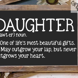 Tochter Zitat | Definition Svg | Lustiger Spruch Svg | Definition Schnittdatei | Lustiges Schild Svg | Holzschild Svg | Lustige Zeichen | Home Wandschilder