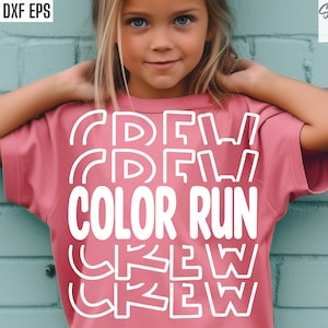 Color Run Crew Svg, Fun Run T-shirtontwerpen, School Fundraiser Svgs, Vrijwilliger gesneden bestanden, Color Run Tshirt, Running Race Png, Bijpassend Shirt