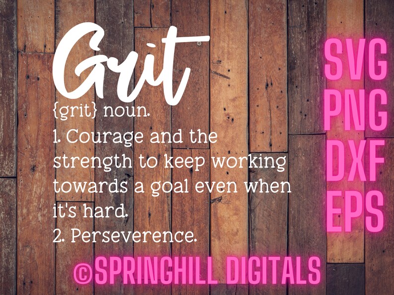 Grit Quote Definition Svg Funny Saying Svg Definition Etsy