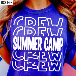 Tripulación de campamento de verano Svg, diseños de camisetas de campamento de verano, archivos PNG de vacaciones de verano, archivos de corte de verano, Svg de camisetas para niños, descargas de camisetas de campamento