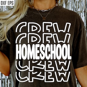 Homeschool Crew | Hausschule SVG | Homeschool Mom Pngs | Homeschooler-T-Shirt-Designs | Lehre | Arbeit von zu Hause aus | Familienleben-Svg-Datei