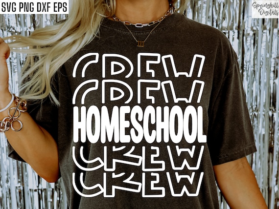 Homeschool Crew | Homeschooling Svgs | Homeschool Mom Pngs | Homeschooler Tshirt Designs | Teaching | Work From Home | Family Life Svg File