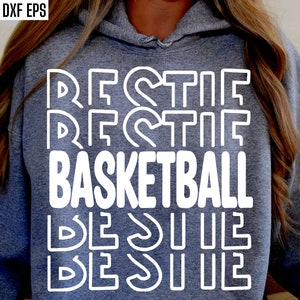 Basketbalbestie | Basketbalshirt Svg | T-shirtontwerpen voor beste vriend | pngs voor honkbalteam | Basketbal gesneden bestanden | Meisjes B-ball Svgs | Cricut