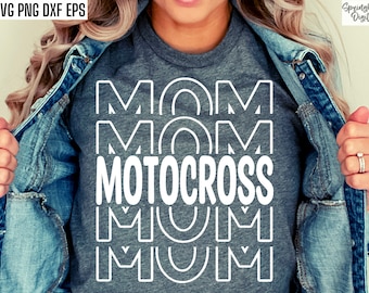 Motocross Mom Svg / Dirt Bike Mama Pngs / Citas de Dirt Biking / Archivos de corte de Dirt Biker / Svgs de carrera de motocross / Camiseta Moto-X / Paseo en senderos