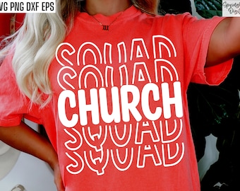 Church Squad Svg, Youth Group T-shirt Cut Files, Kids Church Shirt Designs, Religious Svgs, Bible Study Tshirt, Ministry Svgs, Prayer Pngs