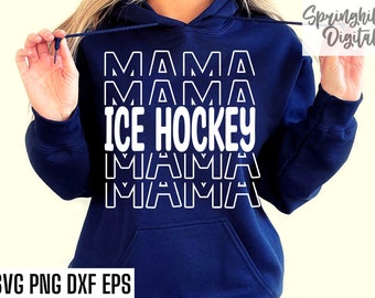 Ice Hockey Mama Svg | Koszulka Hockey Mom | Pliki do cięcia Ice Hockey | Hokej na rolkach | Koszulka sezonu hokejowego | Projekty drużyn sportowych | Sportowcy Svg
