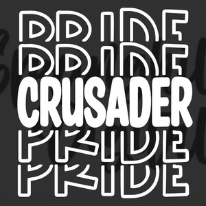 Crusader Pride Svg, School Sports Mascot, Football Team Pngs, Crusader Cut Files, Game Day T-shirt Designs, Crusader Tshirt Svg, Cheer Squad