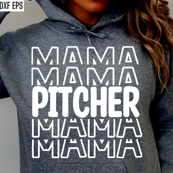 Pitcher Mama Svg | Baseball Mom Pngs | Softball Mom Shirt Designs | High School Baseball | Sports Season Tshirt Cut Files | Tournament Svgs