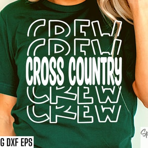 Cross Country bemanning SVG | Terug naar schoolshirt | Sportseizoen gesneden bestanden | Lopend citaat | T-shirtontwerpen | Middelbare schooltraject | Middelbare school