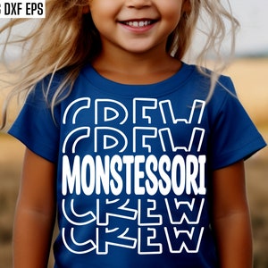 Montessori Crew SVG, Vorschul-Shirt Pngs, Back To School, Kinder-T-Shirt-Designs, Headstart Png, Cricut-Dateien