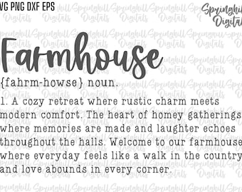 Farmhouse Definition Svg, Rustic Sign Pngs, Country Sign Cut Files, Farmhouse Decal, Farmhouse Sign Quotes, Wood Sign Designs, Cricut Svgs