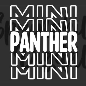 Panther Mini Svg, Panther Mascot Svg, Varsity Football Svg, Dia do Jogo Pngs, Esporte do Ensino Médio, Arquivo de Corte de Menina, Design de Camiseta Infantil, Meninos