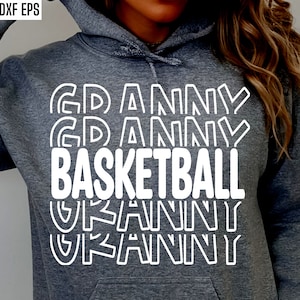 Basket-ball grand-mère Svg | Bball Grand-mère Pngs | Conceptions de chemises assorties pour la famille de basket-ball | Fichiers coupés de basket-ball | Tournoi Tshirt Svgs | png