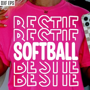 Softball Bestie Svg | équipe de softball png | Designs de T-shirt de softball pour fille | Fichiers de softball | Meilleur ami du joueur | T-shirt de la saison de softball