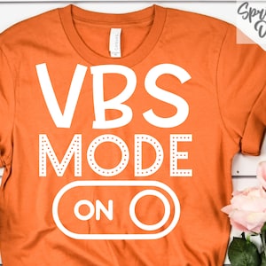 Vbs Mode On Svg | Vacation Bible School Svgs | Vbs Shirt Cut File | Church Camp T-Shirt Svg | Svg Files For Cricut | Summer Camp Svgs | Png