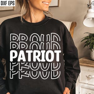 Patriot trots Svg, Varsity voetbal Svgs, patriottische mascotte, cheerleading gesneden bestand, voetbal moeder Pngs, middelbare school Sport, team T-shirt Design