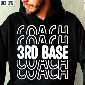 Entraîneur de la 3e base | Entraîneur de baseball Svg | Fichiers PNG en troisième base | Baseball au lycée | Designs de T-shirts Coach | Cadeau pour entraîneur de softball | Université