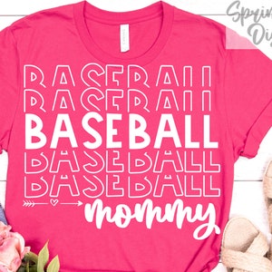 Baseball Mommy | Camiseta Svg | Arquivo de corte de camiseta esportiva | Design de sublimação | Camisa de família Svgs | Arquivos Svg para Cricut | Temporada de beisebol Svgs