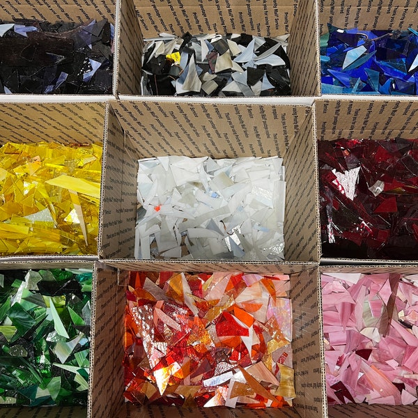 10lbs - Stained Glass SCRAPS - Your CHOICE of colors! - PERFECT for mosaics, jewelry making - Multicolored glass - Mosaic Glass