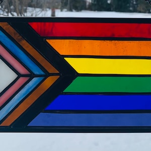 LGBTQ+ Progress Pride Flag in Stained Glass