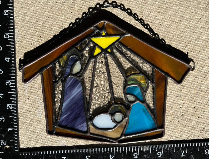 Stained Glass Nativity Scene Etsy