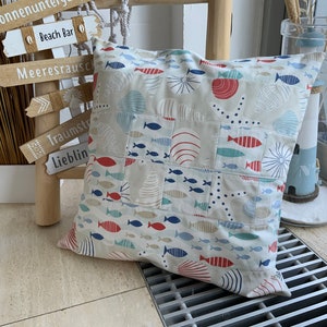 Patchwork cushion cover fabrics Clarke & Clarke with hotel closure 50 x 50 cm
