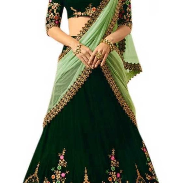 Lehenga Choli For Women Sequins & Zari Embroidery Work Designer Party Wear Indian Wedding Wear Bridal Wear Lehenga Skirt For US Women