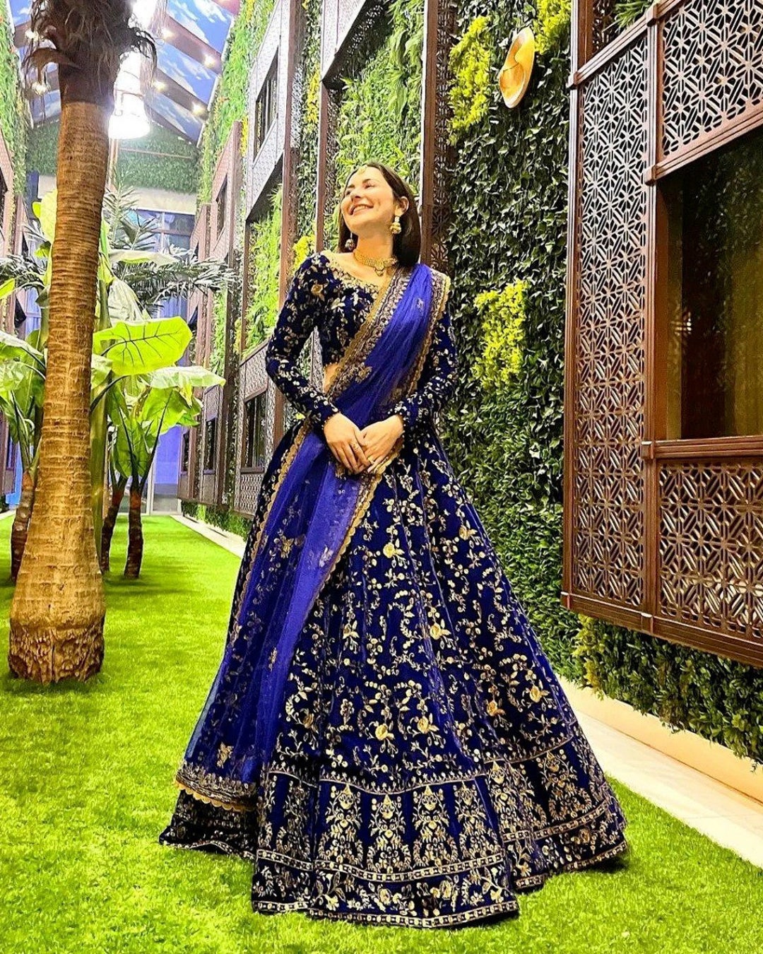 Navy Blue Embroidery Work Velvet Lehenga Choli for Women or Girls Premium  Quality Collection Wedding Party Wear Free Shipping 