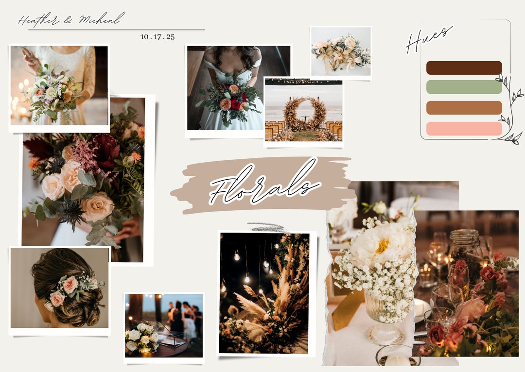Vision Board Template, Wedding Vision Board Template, Wedding Mood